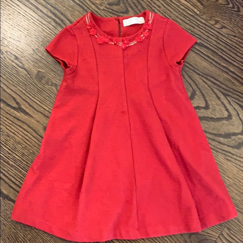 Red Zara Girls holiday dress, size 5